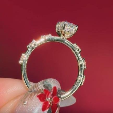 1 Ct Oval Lab Grown F - VS1 Diamond Ring / 1 CT Oval Diamond Thin Engagement Ring / Dainty Ring / 14k Gold Hidden Halo Oval Diamond Ring